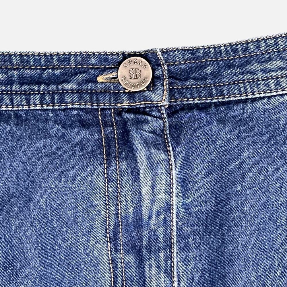 Susan Bristol Denim Skirt Size 14 Soft Straight Midi Long Cottagecore Vintage - Picture 6 of 13